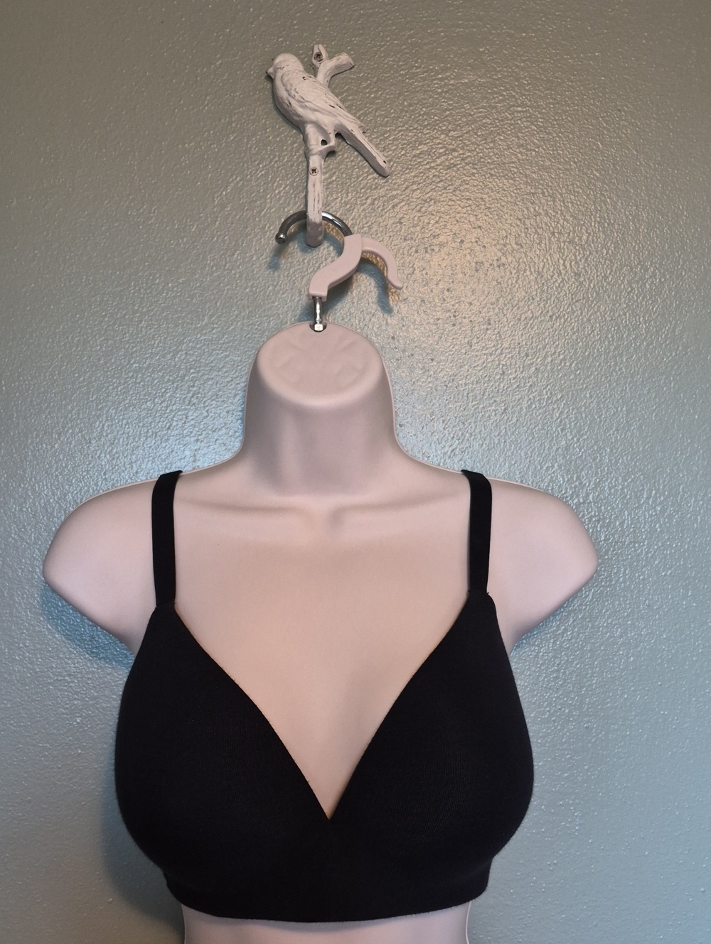 Ambrielle Cotton Wirefree Black Bra 38C Adjustable Convertible